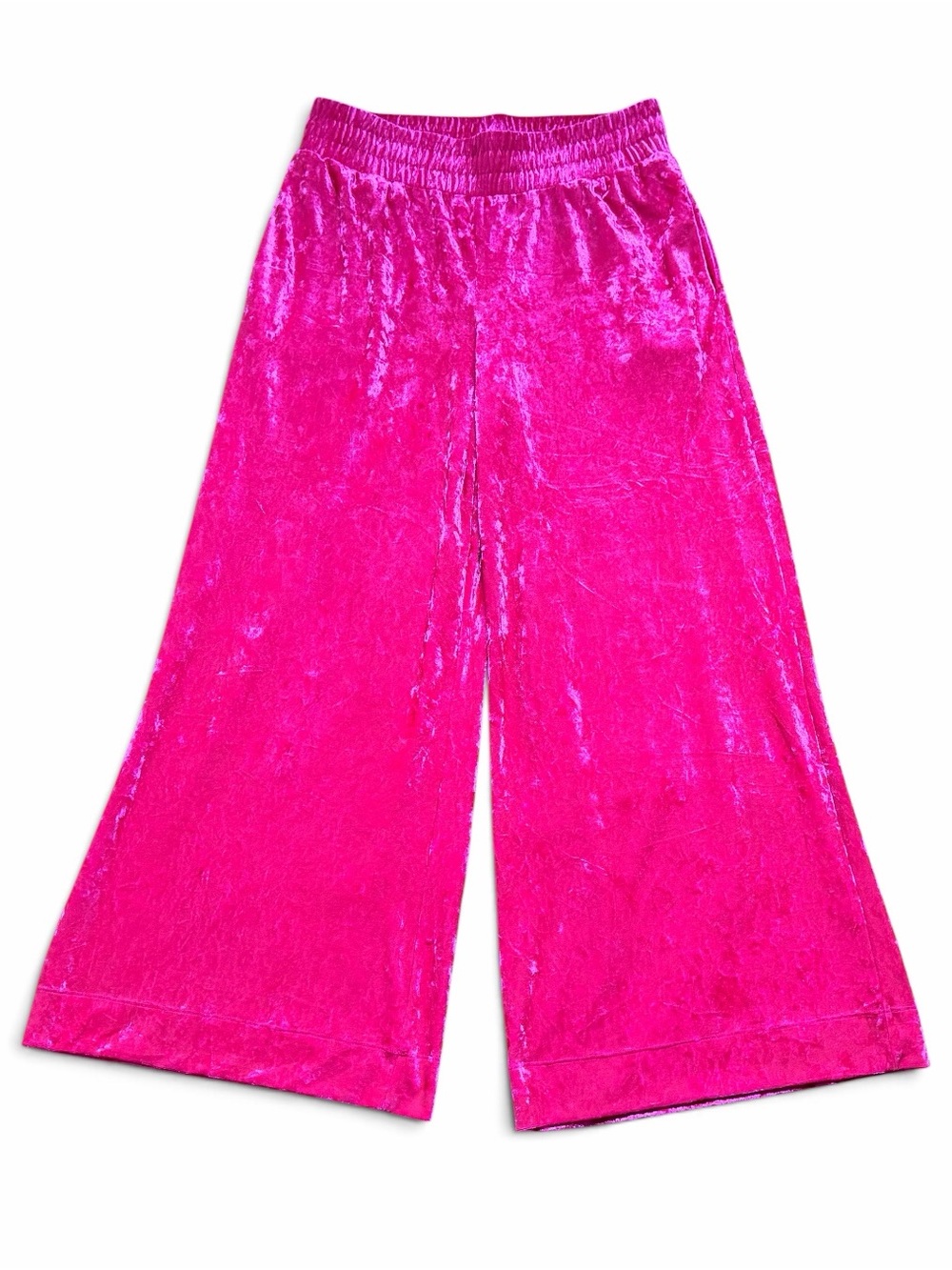 A New Day Hot Pink Crushed Velvet Wide Leg Palazzo Pants Size Medium